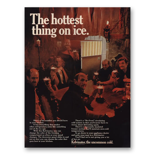 1968 Kelvinator Refrigerator Hottest Thing On Ice Vintage Magazine Print Ad