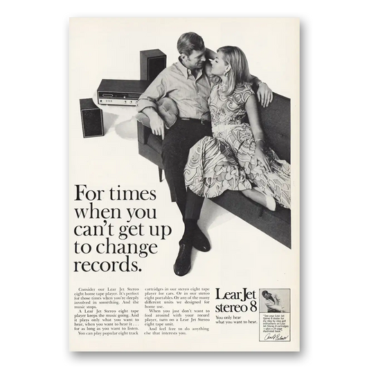 1968 Lear Jet Stereo For Times When You Cant Get Up Vintage Magazine Print Ad