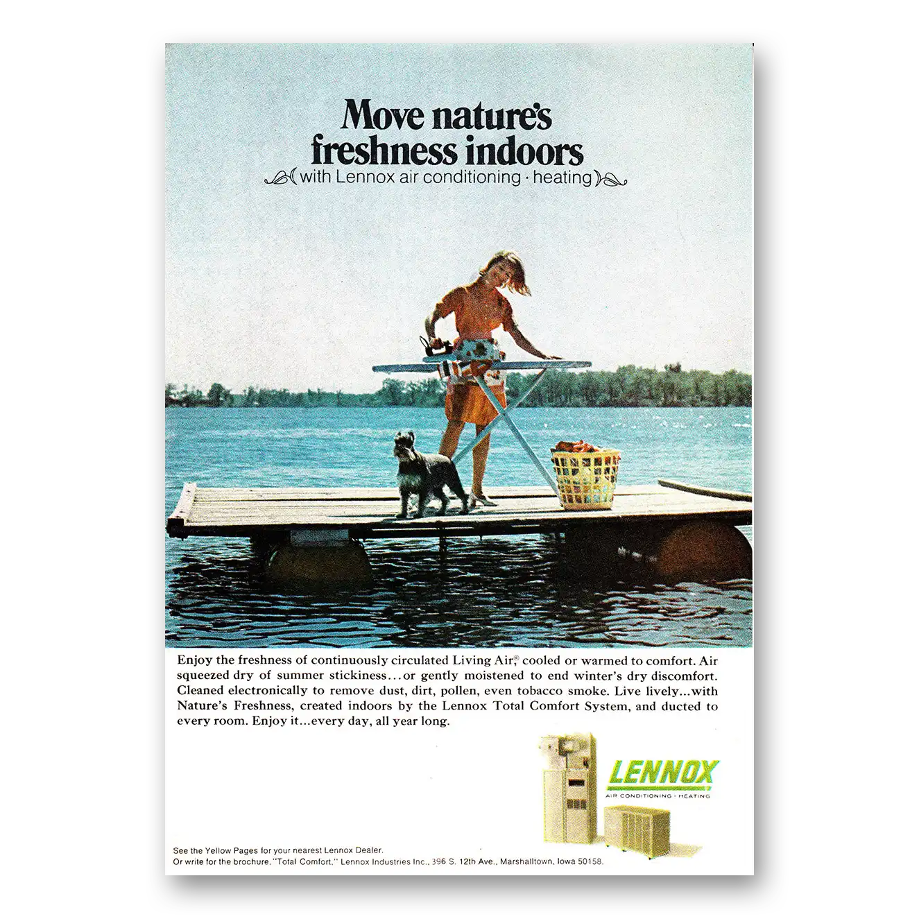 1968 Lennox Air Conditioning and Heating Move Natures Freshness Indoors Vintage Magazine Print Ad