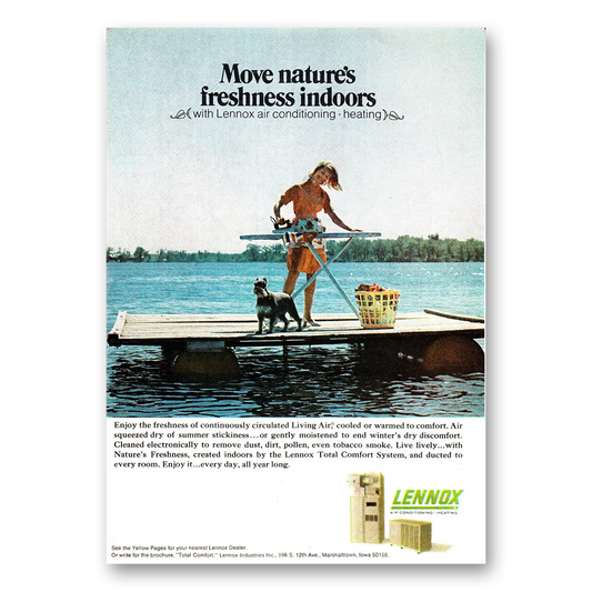 1968 Lennox Air Conditioning and Heating Move Natures Freshness Indoors Vintage Magazine Print Ad