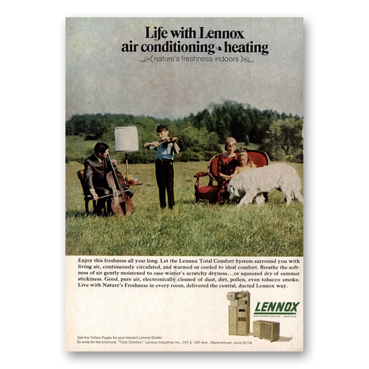 1968 Lennox Air Conditioning and Heating Life with Lennox Cello Violin Vintage Magazine Print Ad