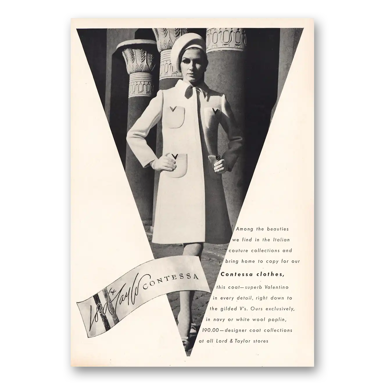 1968 Lord & Taylor Contessa Clothes Vintage Magazine Print Ad