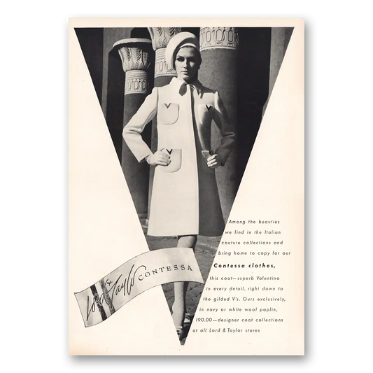 1968 Lord & Taylor Contessa Clothes Vintage Magazine Print Ad