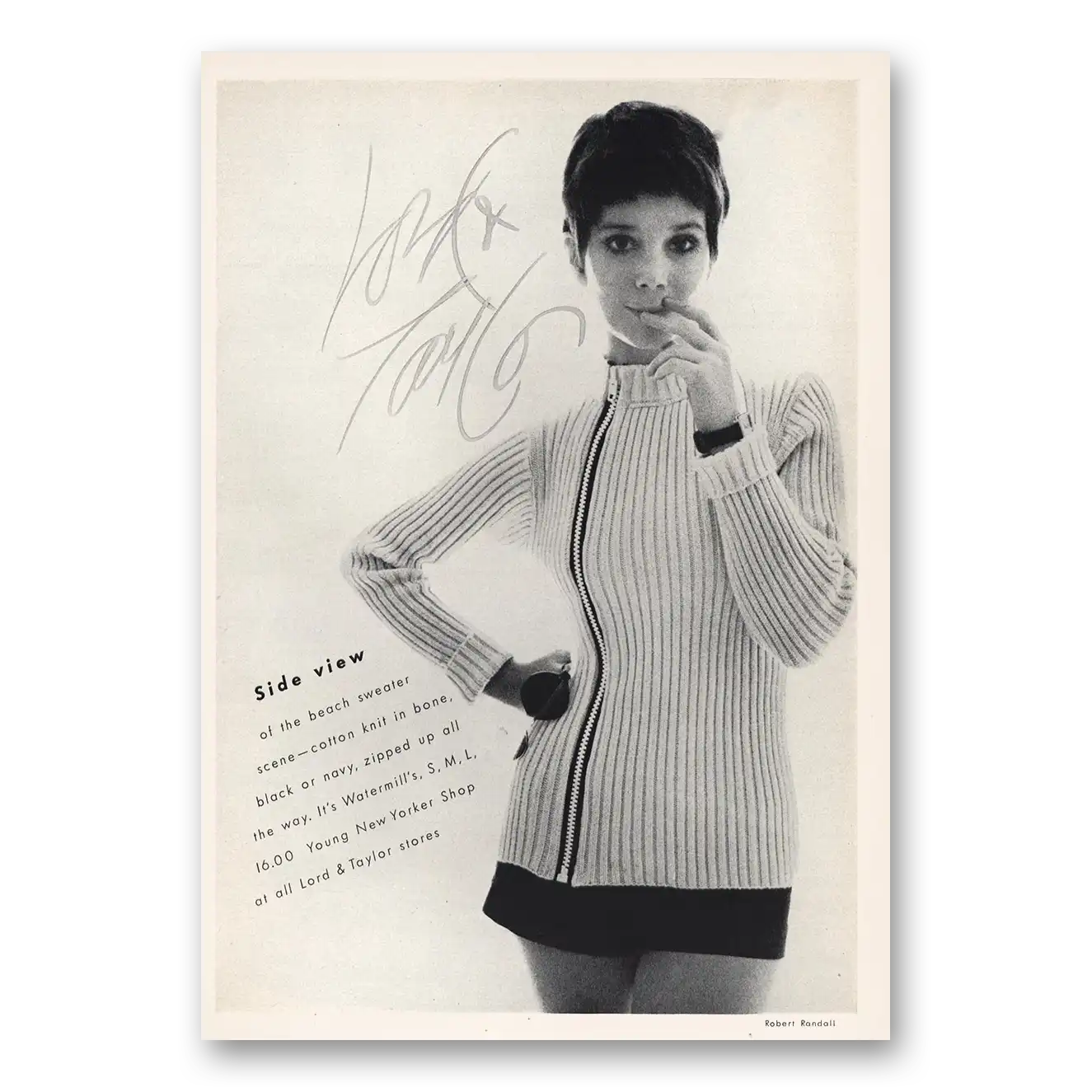 1968 Lord & Taylor Side View Beach Sweater Watermill Vintage Magazine Print Ad