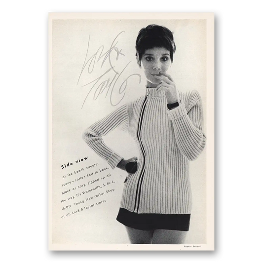 1968 Lord & Taylor Side View Beach Sweater Watermill Vintage Magazine Print Ad