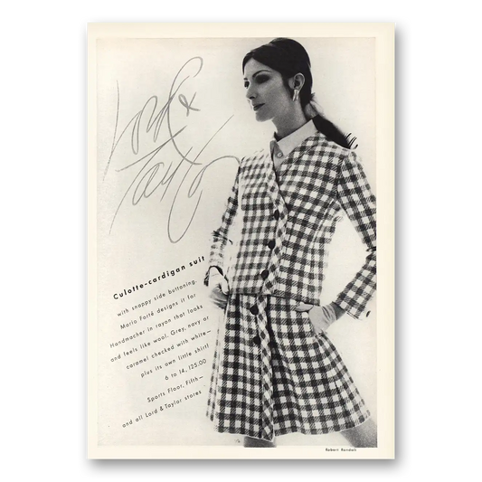 1968 Lord & Taylor Culotte Cardigan Suit Vintage Magazine Print Ad