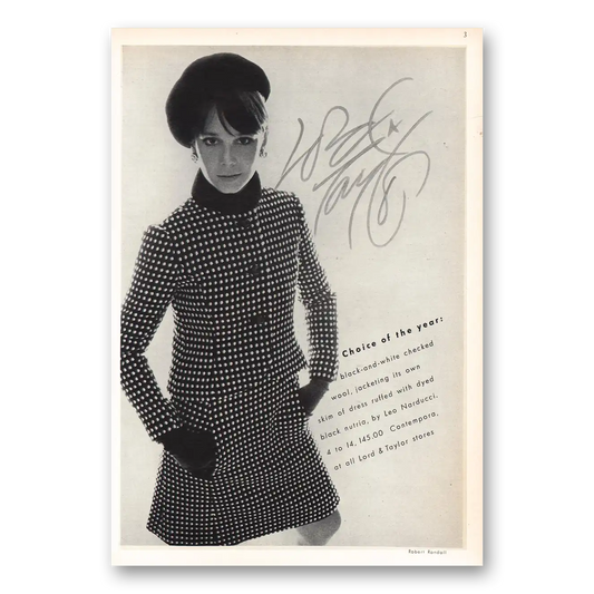 1968 Lord & Taylor Leo Narducci Vintage Magazine Print Ad