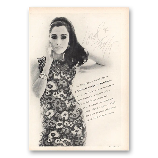 1968 Lord & Taylor Anne Fogarty Brilliant Stroke Vintage Magazine Print Ad