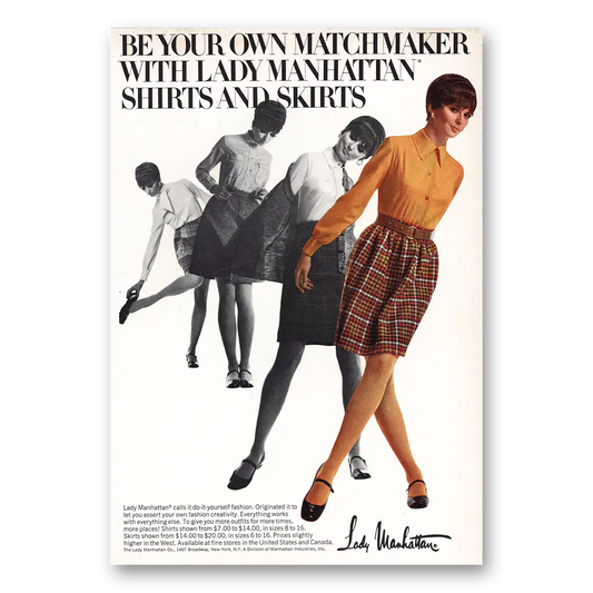 1968 Lady Manhattan Be Your Own Matchmaker Vintage Magazine Print Ad