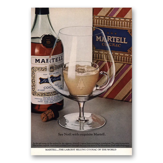 1968 Martell Say Noel With Exquisite Martell Vintage Magazine Print Ad