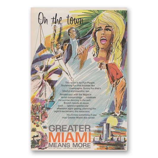 1968 Miami Florida On the Town Vintage Magazine Print Ad