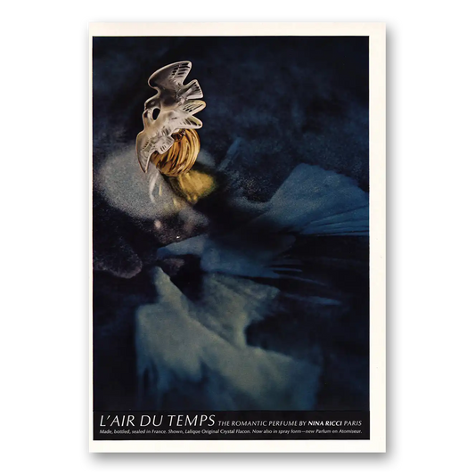 1968 Nina Ricci L Air Du Temps Romantic Perfume Vintage Magazine Print Ad