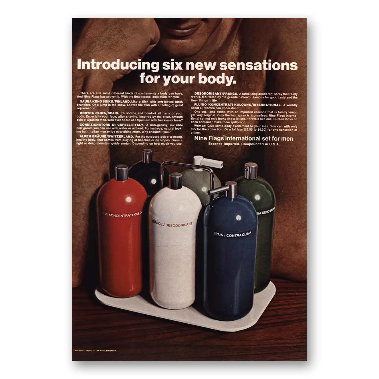 1968 Nine Flags Six New Sensation for Body Vintage Magazine Print Ad