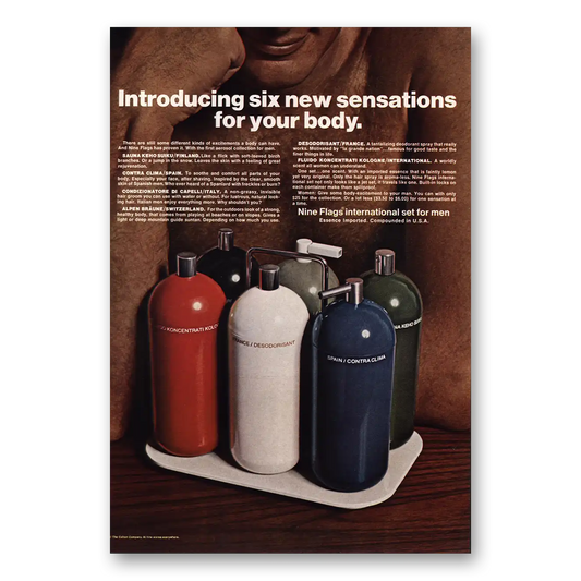 1968 Nine Flags Six New Sensation for Body Vintage Magazine Print Ad