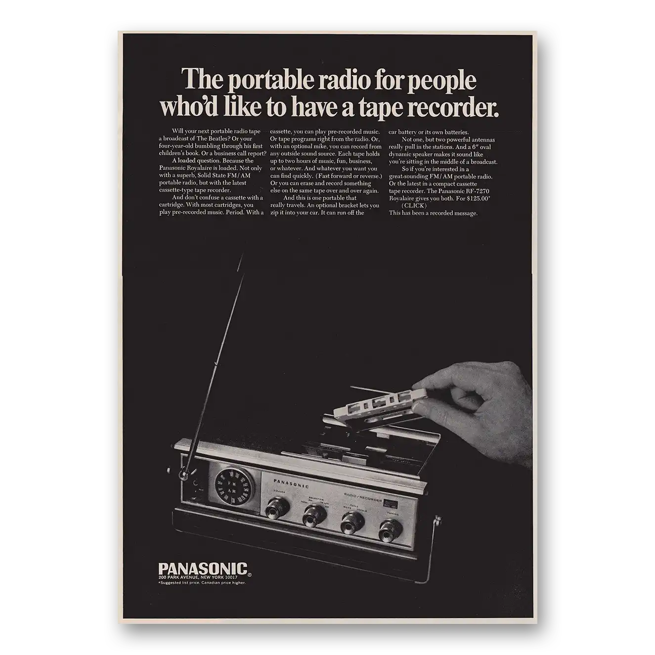 1968 Panasonic Tape Recorder People Who'd Like to Have a Tape Recorder Vintage Magazine Print Ad