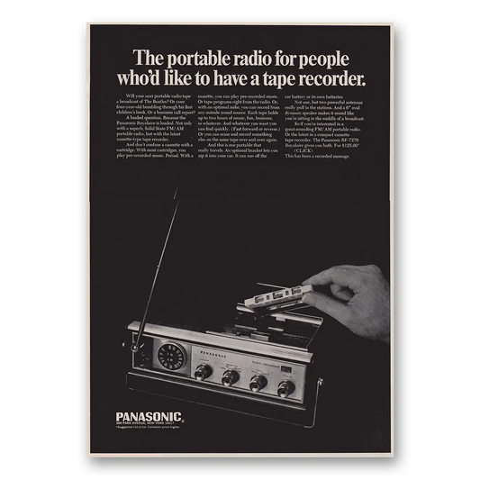 1968 Panasonic Tape Recorder People Who'd Like to Have a Tape Recorder Vintage Magazine Print Ad