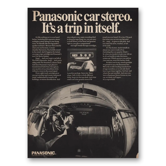 1968 Panasonic Car Stereo Trip In Itself Vintage Magazine Print Ad