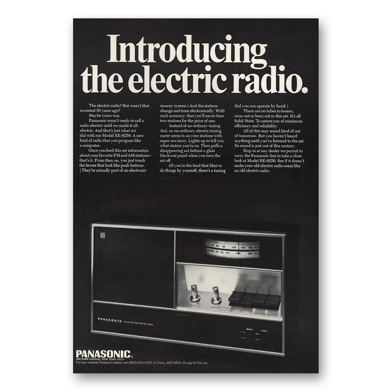 1968 Panasonic Introducing Electric Radio Vintage Magazine Print Ad