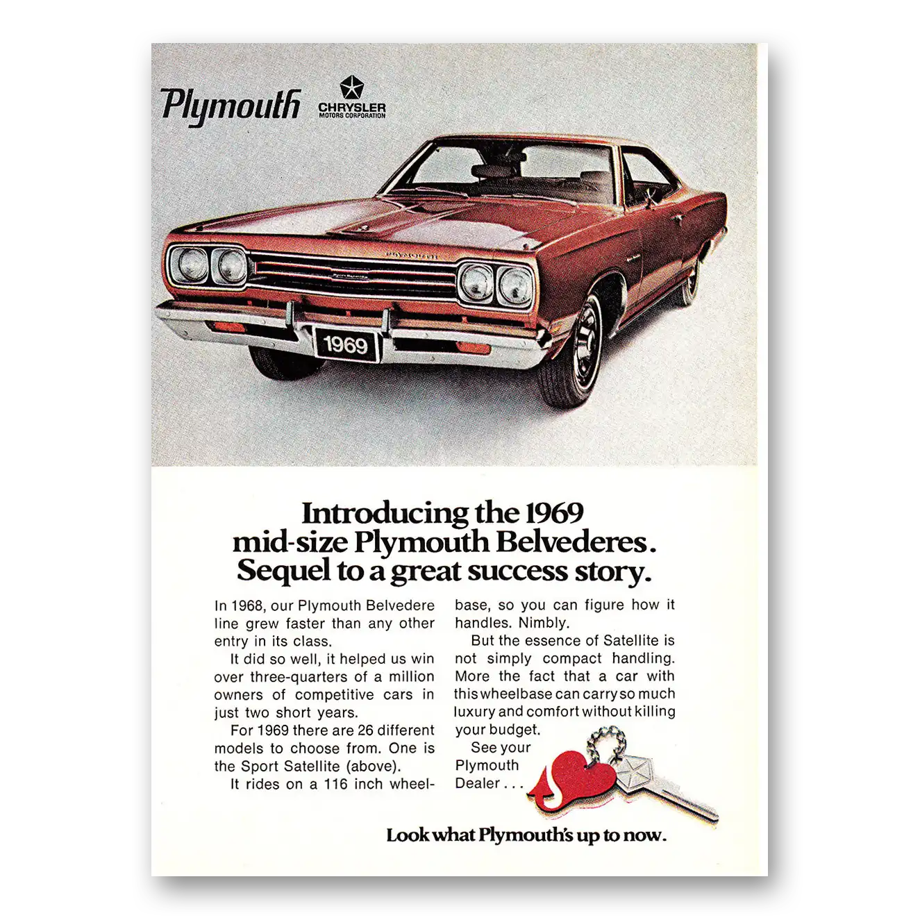 1968 Plymouth Belvedere Sequel to a Great Success Story Vintage Magazine Print Ad