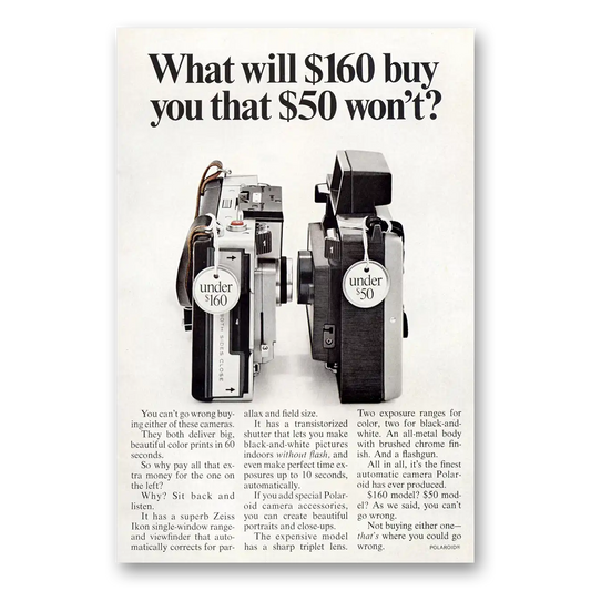 1968 Polaroid Camera What Will 160 Buy You Vintage Magazine Print Ad