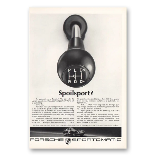 1968 Porsche Spoilsport Vintage Magazine Print Ad