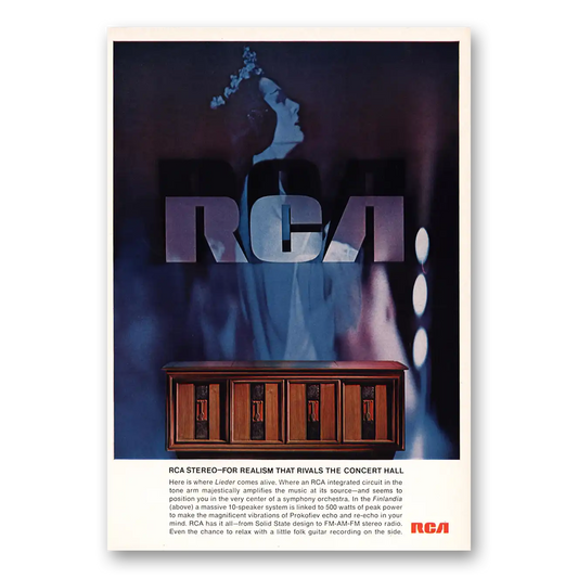 1968 RCA Stereo Realism That Rivals the Concert Hall Vintage Magazine Print Ad