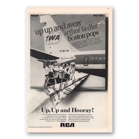 1968 RCA Up Up Hooray TWA Vintage Magazine Print Ad