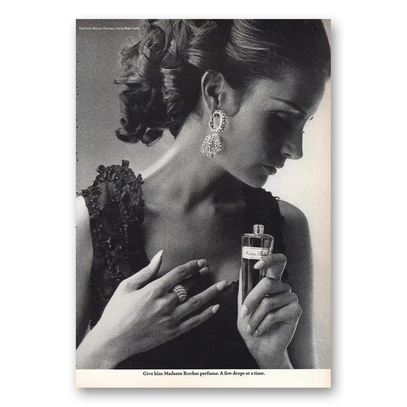 1968 Madame Rochas Few Drops At Time Vintage Magazine Print Ad