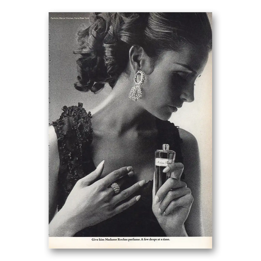 1968 Madame Rochas Few Drops At Time Vintage Magazine Print Ad