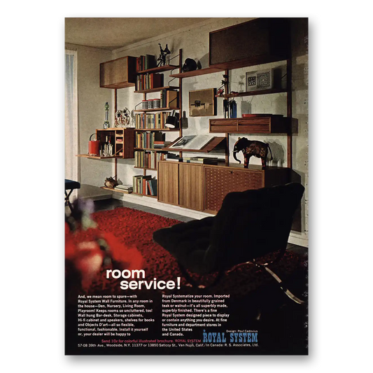 1968 Royal System Room Service Vintage Magazine Print Ad