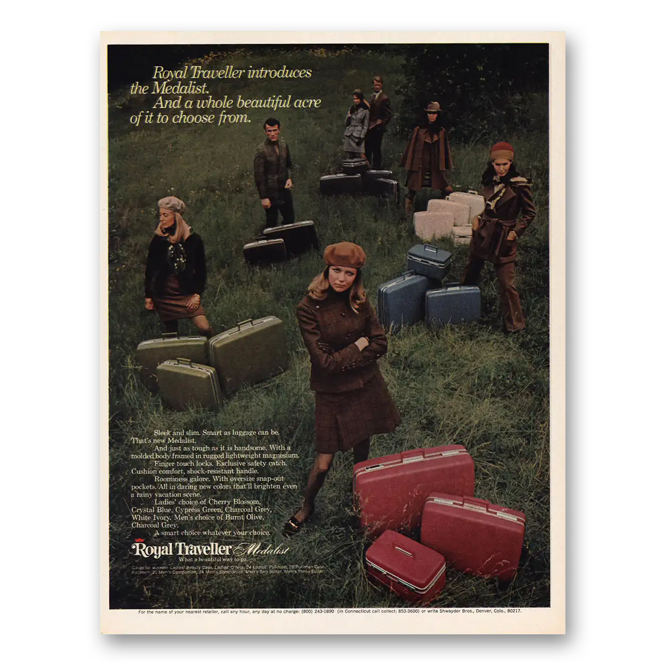 1968 Royal Traveller Luggage Whole Beautiful Acre Vintage Magazine Print Ad