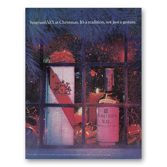 1968 Seagrams VO Whisky Christmas Tradition Not Just a Gesture Vintage Magazine Print Ad