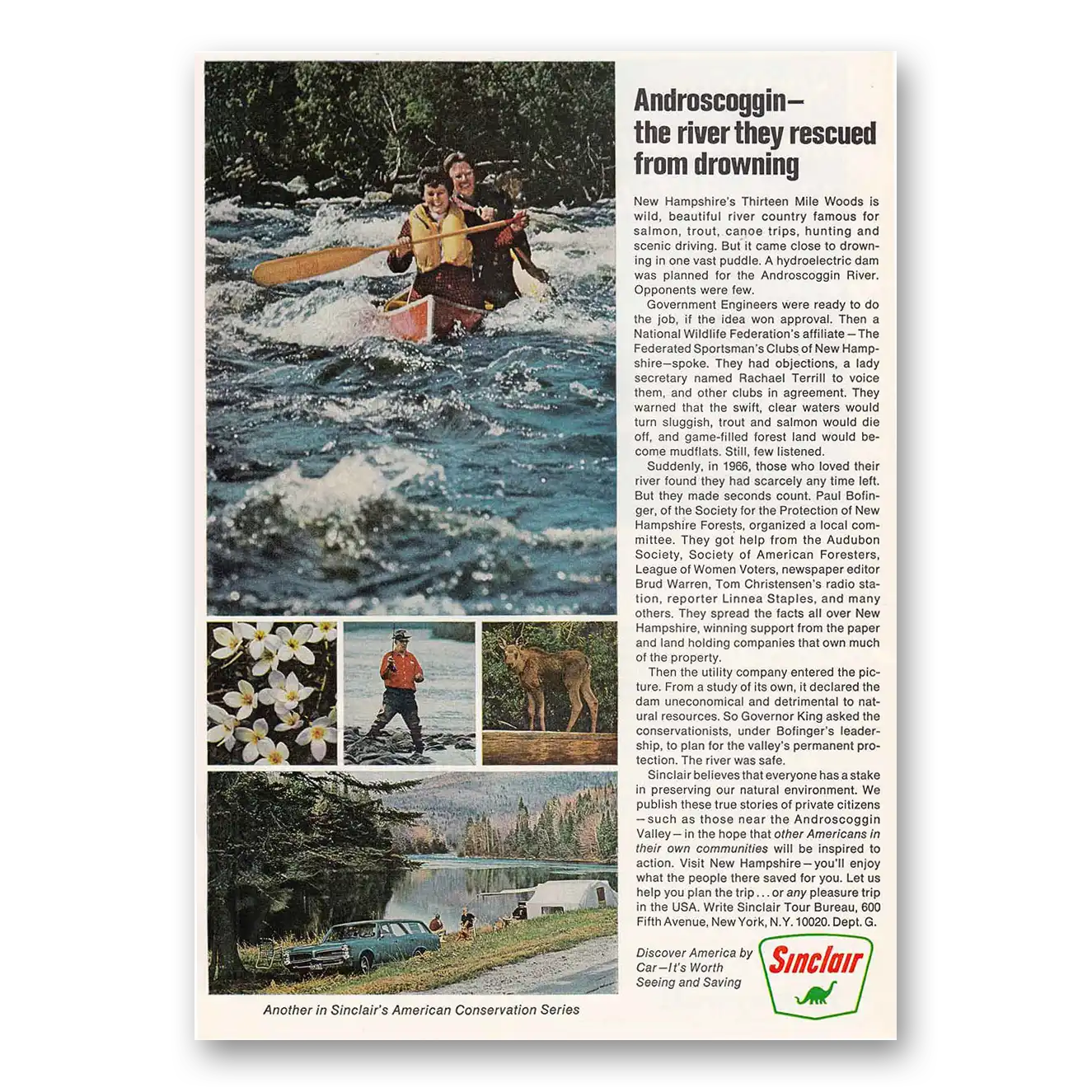 1968 Sinclair Androscoggin Vintage Magazine Print Ad