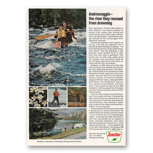 1968 Sinclair Androscoggin Vintage Magazine Print Ad