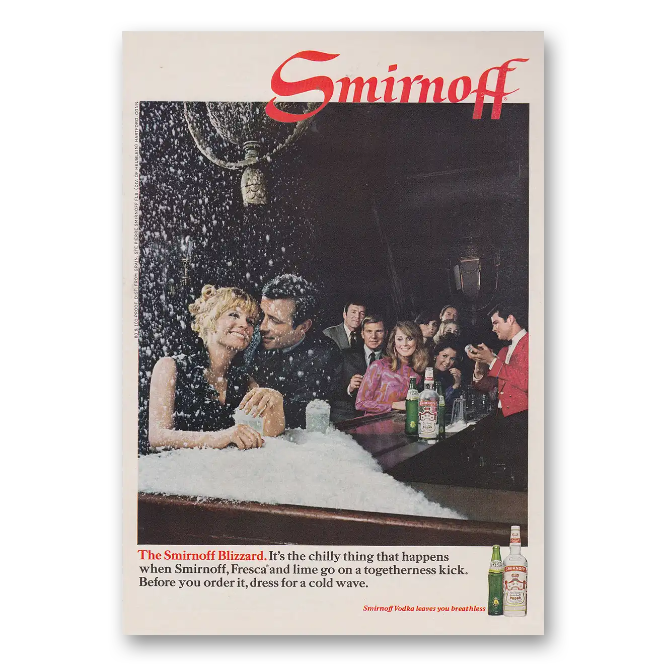 1968 Smirnoff Vodka Smirnoff Blizzard Vintage Magazine Print Ad