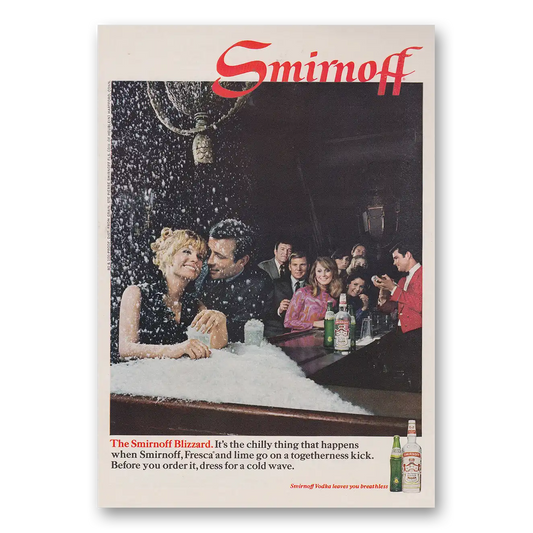 1968 Smirnoff Vodka Smirnoff Blizzard Vintage Magazine Print Ad