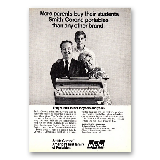 1968 Smith Corona Typewriters More Parents Buy Their Students Vintage Magazine Print Ad