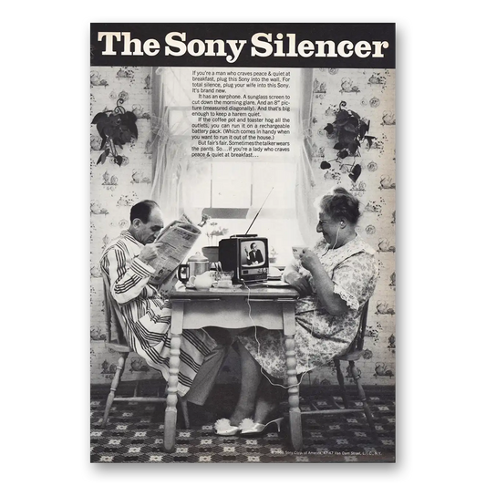 1968 Sony Television Silencer Vintage Magazine Print Ad