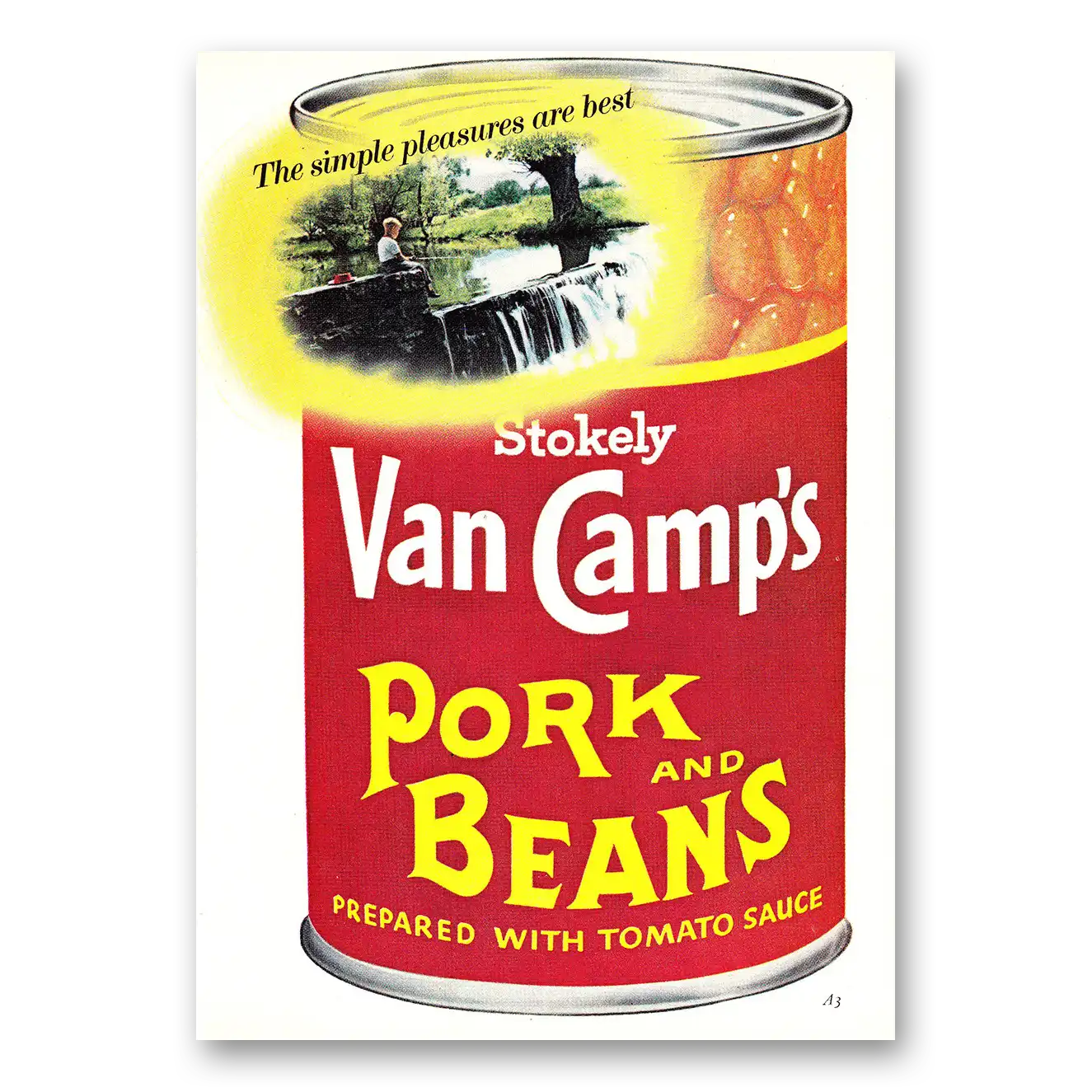 1968 Van Camps Pork and Beans Pork and Beans Simple Pleasures Are Best Vintage Magazine Print Ad