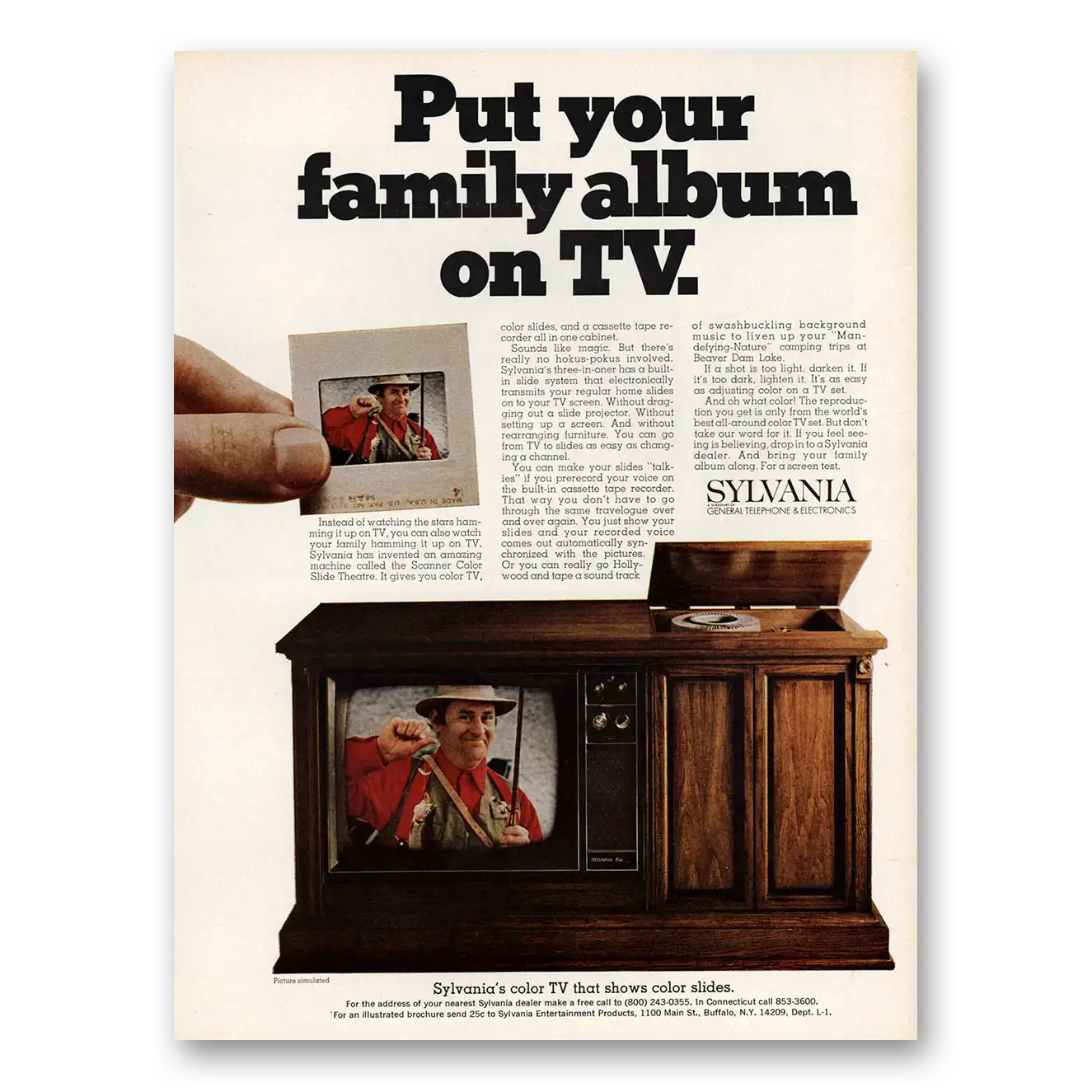 1968 Sylvania Televisions Put Your Family Album on TV Vintage Magazine Print Ad