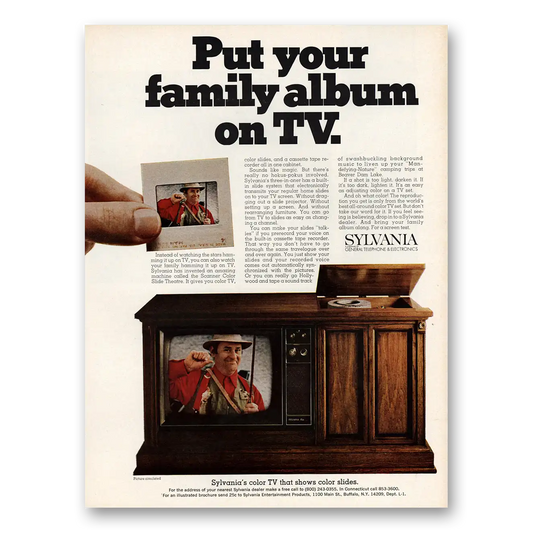 1968 Sylvania Televisions Put Your Family Album on TV Vintage Magazine Print Ad