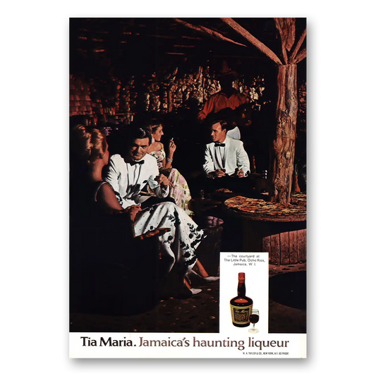 1968 Tia Maria Courtyard Little Pub Ocho Rios Vintage Magazine Print Ad