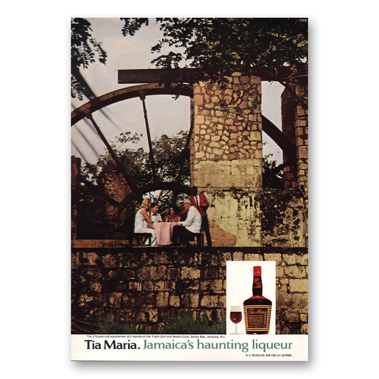 1968 Tia Maria Waterwheel Tryall Golf Club Vintage Magazine Print Ad