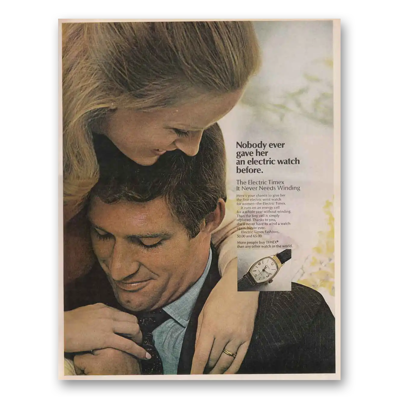 1968 Timex Watch Nobody Ever Gave Her Vintage Magazine Print Ad