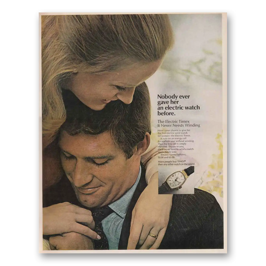 1968 Timex Watch Nobody Ever Gave Her Vintage Magazine Print Ad