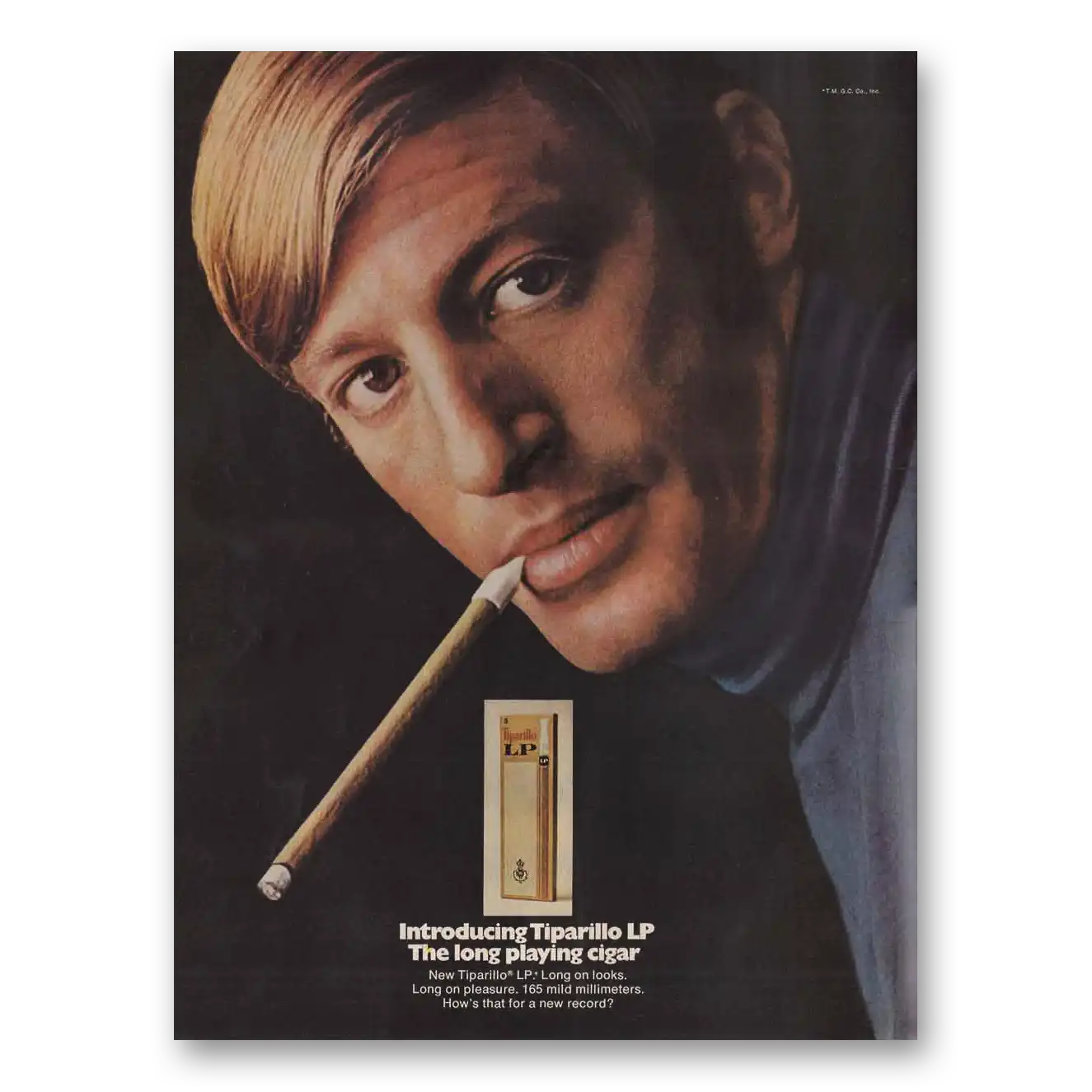 1968 Tiparillo LP Cigar Long Playing Cigar Vintage Magazine Print Ad