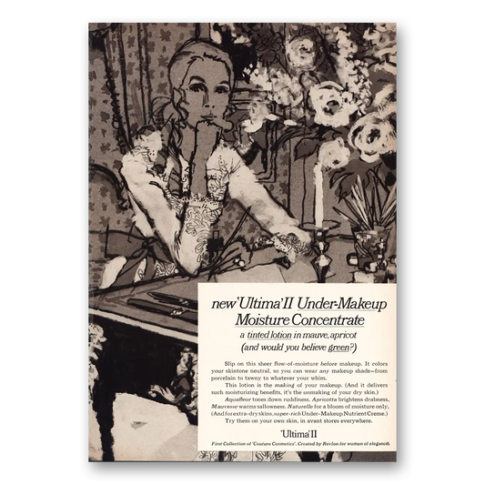 1968 Ultima II Under Makeup Moisture Concentrate Vintage Magazine Print Ad