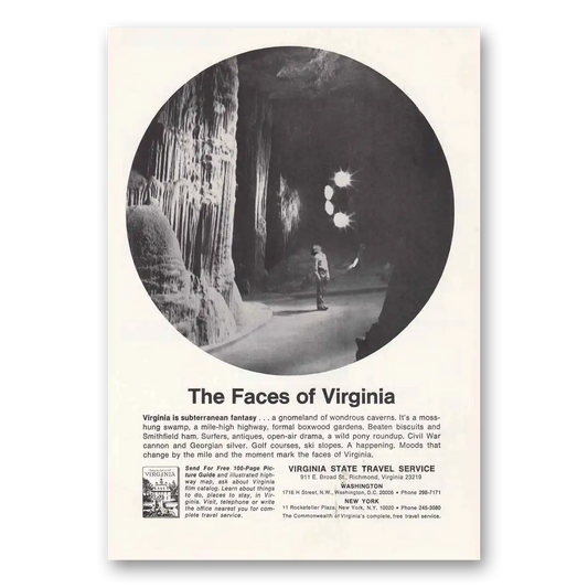 1968 Virginia Face of Virginia Subterranean Fant Vintage Magazine Print Ad