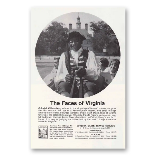 1968 Virginia Faces of Virginia Vintage Magazine Print Ad