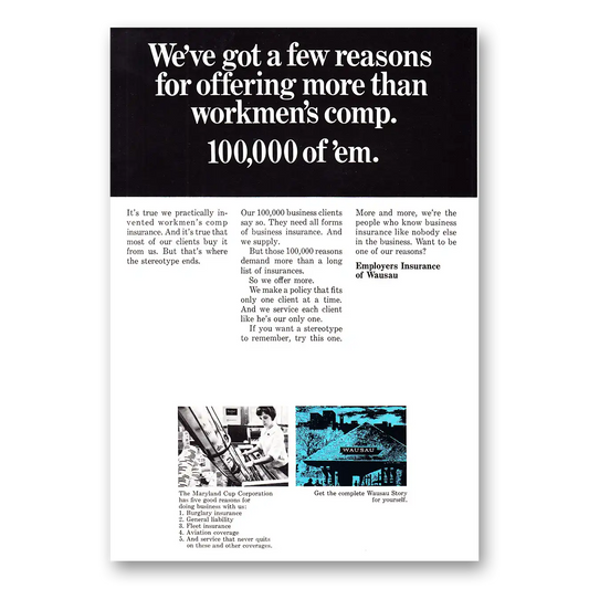 1968 Wausau Insurance More than Workmens Comp Vintage Magazine Print Ad